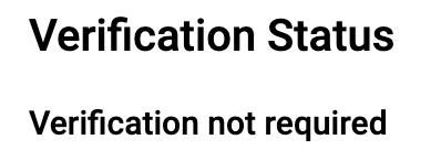 screenshot of Google's verification not required message