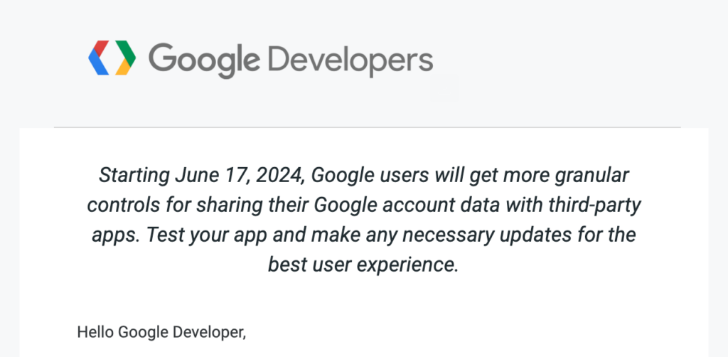 Google has been sending out emails about this change coming to their OAuth UX.